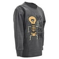 thumbnail image 5 of Boys Halloween Bad to the Bone Skeleton Embroidery Shirt (18, Gray), 5 of 5