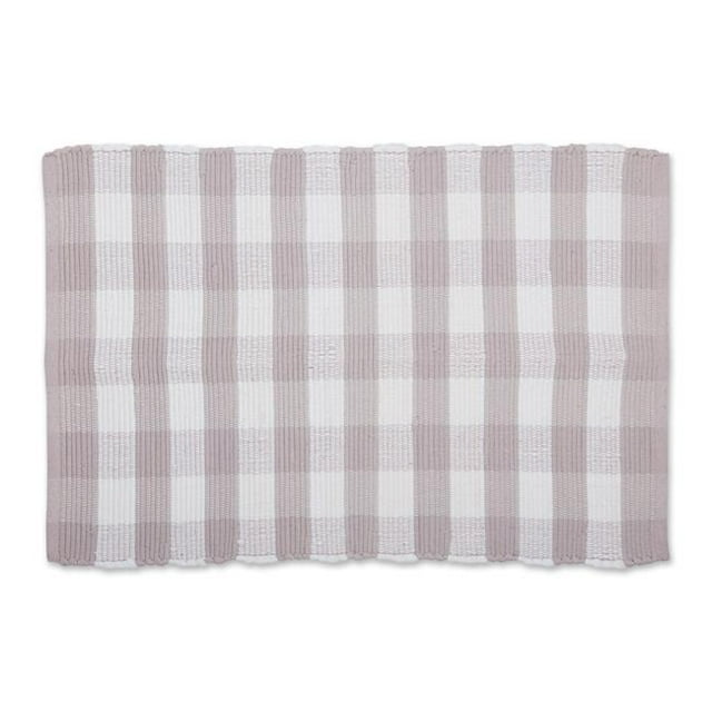 Design Imports CAMZ12562 26 x 40 in. Buffalo Check Rag Rug, Dusty Lilac & White