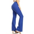 thumbnail image 2 of Women's High Rise Cotton Flare Leggings, Royal Blue, L, 2 of 5