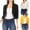 Black, variant on Women's Cropped Suit Jacket 3/4 Sleeve Solid Color Business Blazer, Petite Office Wear, Dressy Casual, Work Outfits, Fall Fashion, Slim Fit Women's Coat Bleiser Para Mujer White M