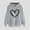 Gray, variant on Women's Hoodies Casual Heart Print Hooded Sweatshirt Fall Winter Drop Shoulder Sleeve Long Sleeve Sweatshirt Loose Pullover Sweatshirts Tops