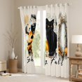thumbnail image 2 of jejeloiu Happy Halloween Curtains Pack of 2 (42x84 Each),Spooky Fall Curtains Blackout,Pumpkin Ghost Cat Bedroom Curtains For Children,Luxury Bedroom Decor, 2 of 5