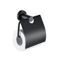 thumbnail image 1 of Support de Rouleau de Papier Toilette Noir Mat avec Rabat Distributeur de Papier Toilette avec Couvercle Mural en Acier Inoxydable 304, 1 of 5