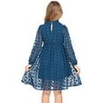 thumbnail image 3 of Arshiner Flypigs Tween Girls Long Sleeve Fall Dresses Swiss Dot Casual Party Dress, 3 of 8