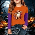 thumbnail image 4 of Abcomgle Halloween Shirts for Girls Size 7/8 Spooky Autumn Pumpkin Ghost Tee Shirts for Girls Crewneck Long Sleeve T Shirts for Girls Fall Funny Scary Top for Girls, 4 of 6