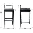 thumbnail image 2 of EALSON Modern Bar Stools Set of 4 Leather Upholstered Bar Height Barstools with Low Back and Metal Frame 30 Inch Couter Tall Bar Chairs Industrial Island Chairs for Kitchen/Pub, Black, 2 of 14