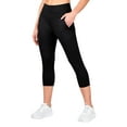thumbnail image 4 of INERZIA 2 Pack Womens Cropped Joggers with Pockets Capri Length High Waist Yoga Pants for Gym and Workout Black and Black X-Large, 4 of 5