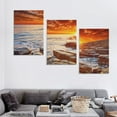 thumbnail image 4 of Nawypu Large Canvas Wall art Ocean Decoration Beach Theme Sunset Wave art Suitable for living room Office Bedroom and other advanced wall art-ocean Sunset Photography-Beach 12''x16''X3 Panels, 4 of 4
