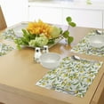 thumbnail image 4 of Ambesonne Nature Place Mats Set of 4, Lemon Woody Romantic, Standard Size, Fern Green Yellow White, 4 of 6