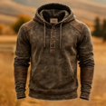 thumbnail image 2 of CONROSES Mens Hoodies Distressed Hoodie for Men Long Sleeve Warm Pullover Hooded Sweatshirt Soft Fall Winter Sweatshirts With Pocket, 2 of 4