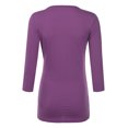 thumbnail image 3 of Women's Long Sleeve Crossover Side Wrap Surplice Casual Top PURPLE 2XL Plus Size, 3 of 4