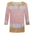 thumbnail image 3 of Birdeem T-Shirt Imprimé pour Femmes, Blouse Mi-Longue à Manches 3/4, Col Rond, Hauts Décontractés, 3 of 12