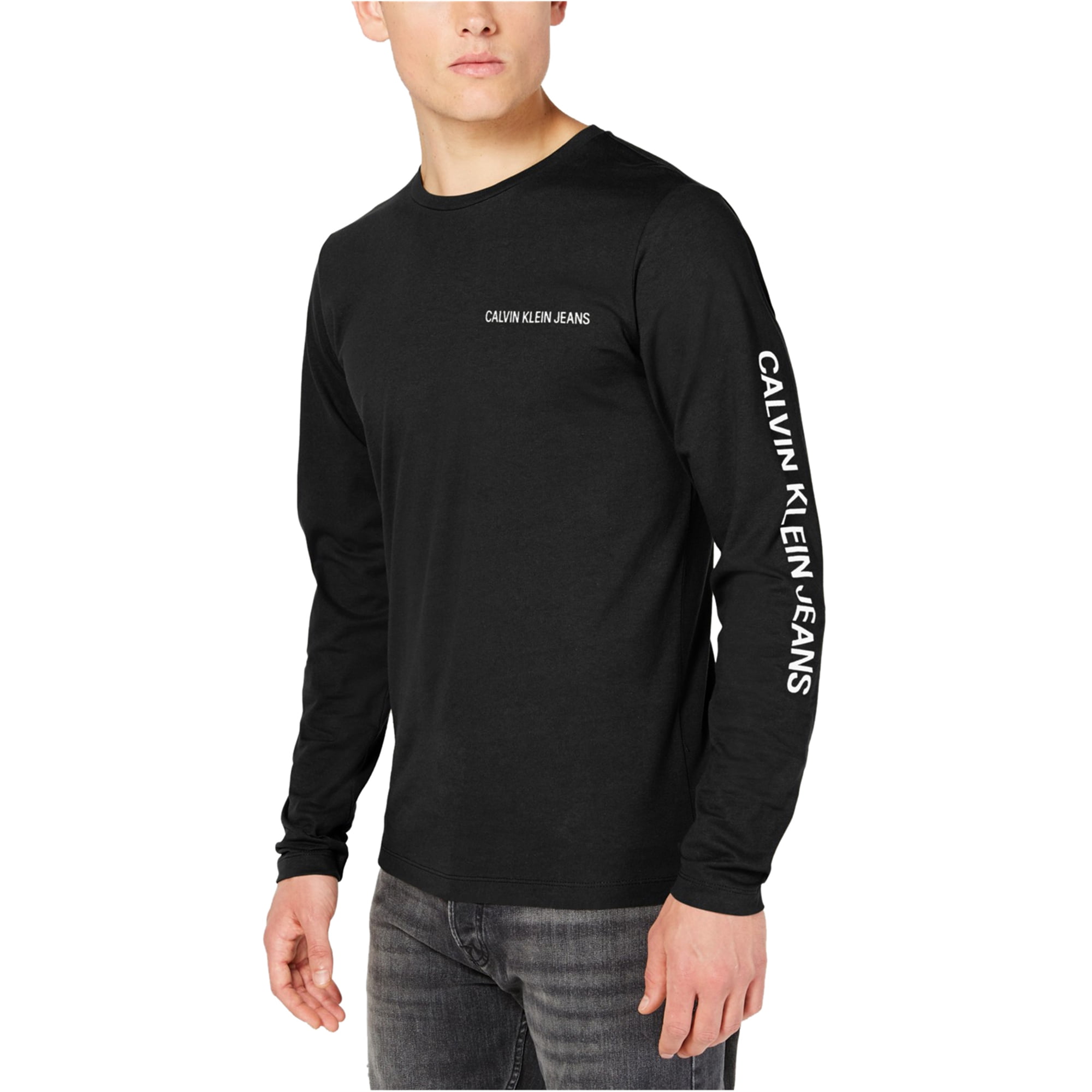 Calvin Klein Mens Long Sleeve Graphic T-Shirt 