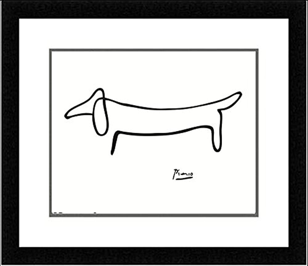FRAMED The Dog (Le Chien) Drawing by Pablo Picasso 14x11 Art Print Poster  Double Mat