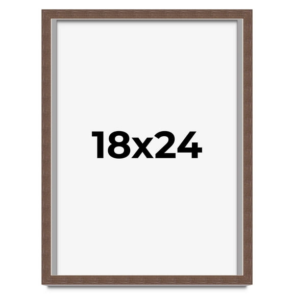 18x24 Shadow Box Frame Brown | 1.125 inches Deep Real Wood Rustic Shadowbox Display Frame | UV