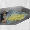 thumbnail image 6 of Blue and Yellow Soft Flannel Fleece Blanket, Ombre Mandala Design Tribal Chinese Esoteric Pattern Mystic Universe Print, Cozy Plush for Indoor and Outdoor Use, 60" x 80", Blue Yellow, by Ambesonne, 6 of 6