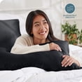 thumbnail image 2 of Bare Home Satin Body Pillowcase - Luxury Pillowcase - Soft and Smooth - Breathable - Envelope Closure, Black, 2 of 6