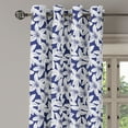 thumbnail image 2 of Ambesonne Hawaiian Grommet Curtain, Hibiscus Flower Petals, 50" x 96", White Dark Blue, 2 of 6