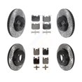 thumbnail image 1 of Transit Auto Front Rear Coated Drilled Slotted Disc Brake Rotors and Semi-Metallic Pads Kit for Car 2015 BMW 428i with Blue Painted Calipers 330mm Diameter Rotor KDF-101112, 1 of 2