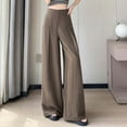 thumbnail image 3 of Women's High Waisted Loose Wide Leg Casual Pants Comfortable Everyday Wear Trousers for Summer and Fall Outfits with Shirts and Tees, 3 of 5