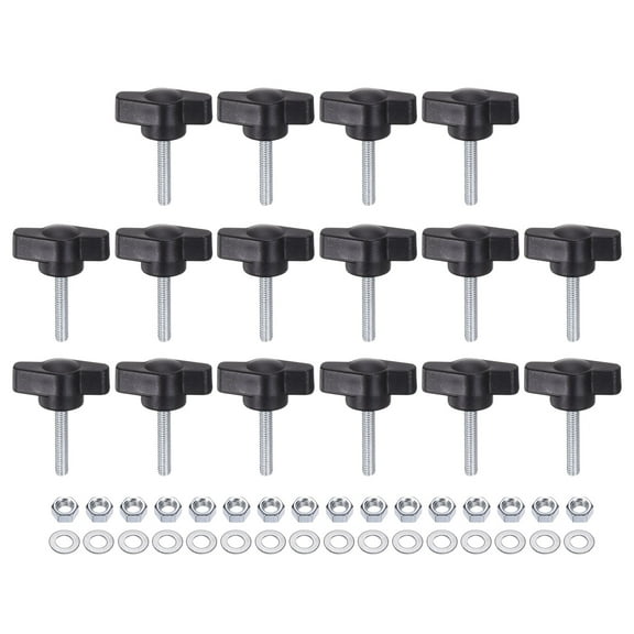 Uxcell Tee Wing Knobs Thread Z Head Thumb Screws Handles with Nuts Washers M4 x 20mm