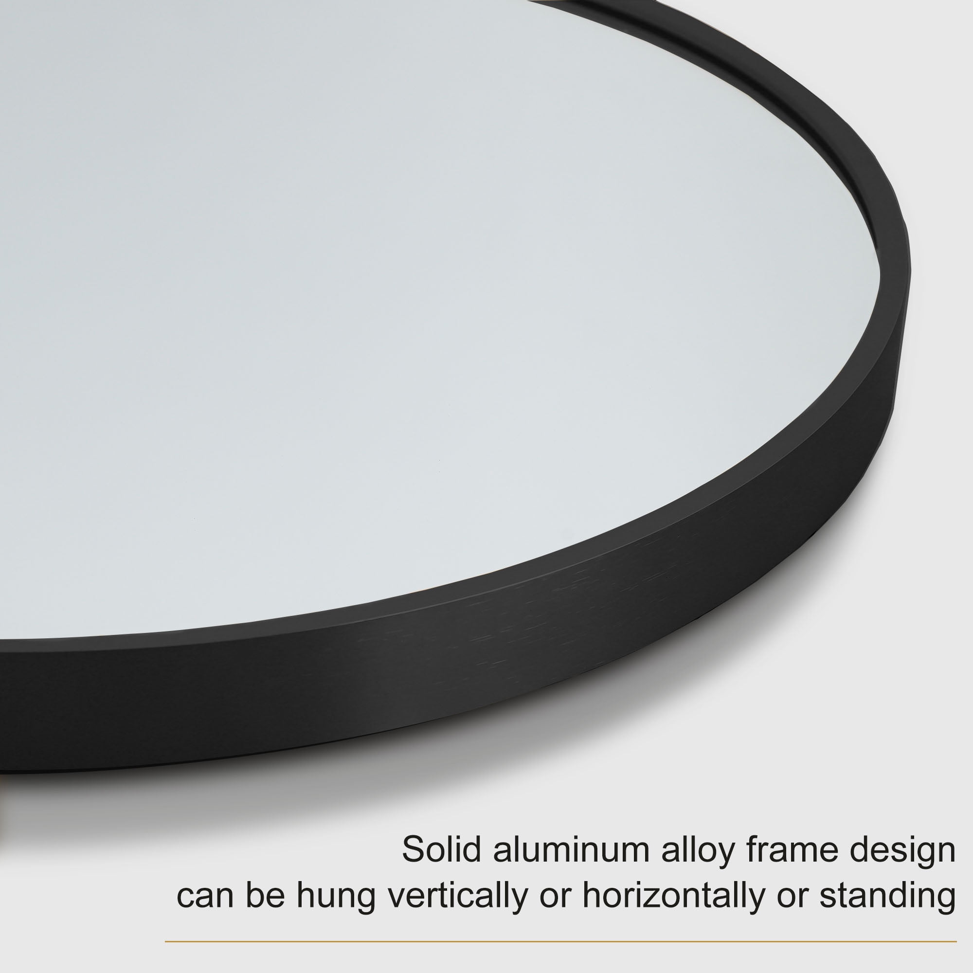 MAYEERTY 71x32in Oversized Full Length Mirror, Arched Decorative Dressing Floor Mirror with Bracket, Black