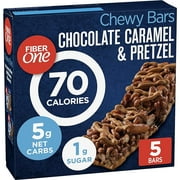 Fiber One 70 Calorie Chewy Snack Bars, Chocolate Caramel and Pretzel, 5 ct