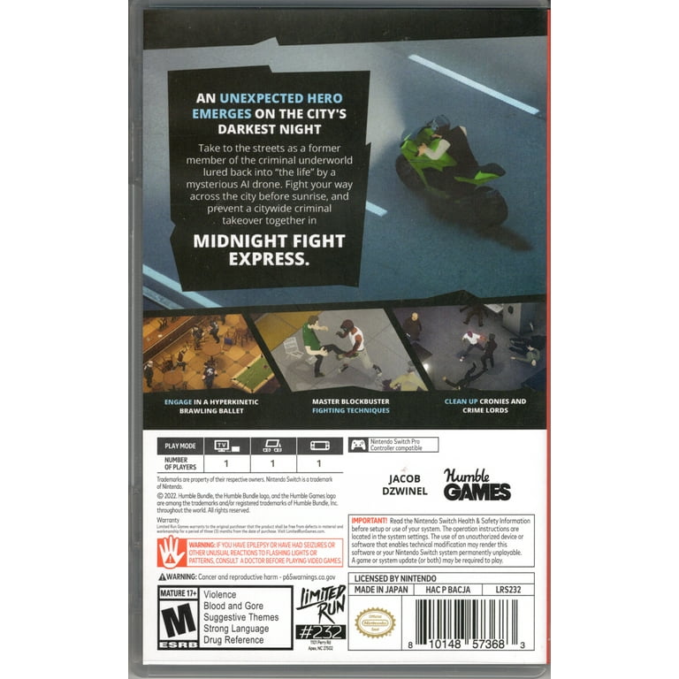 Midnight Fight Express for Nintendo Switch (Limited Run #232