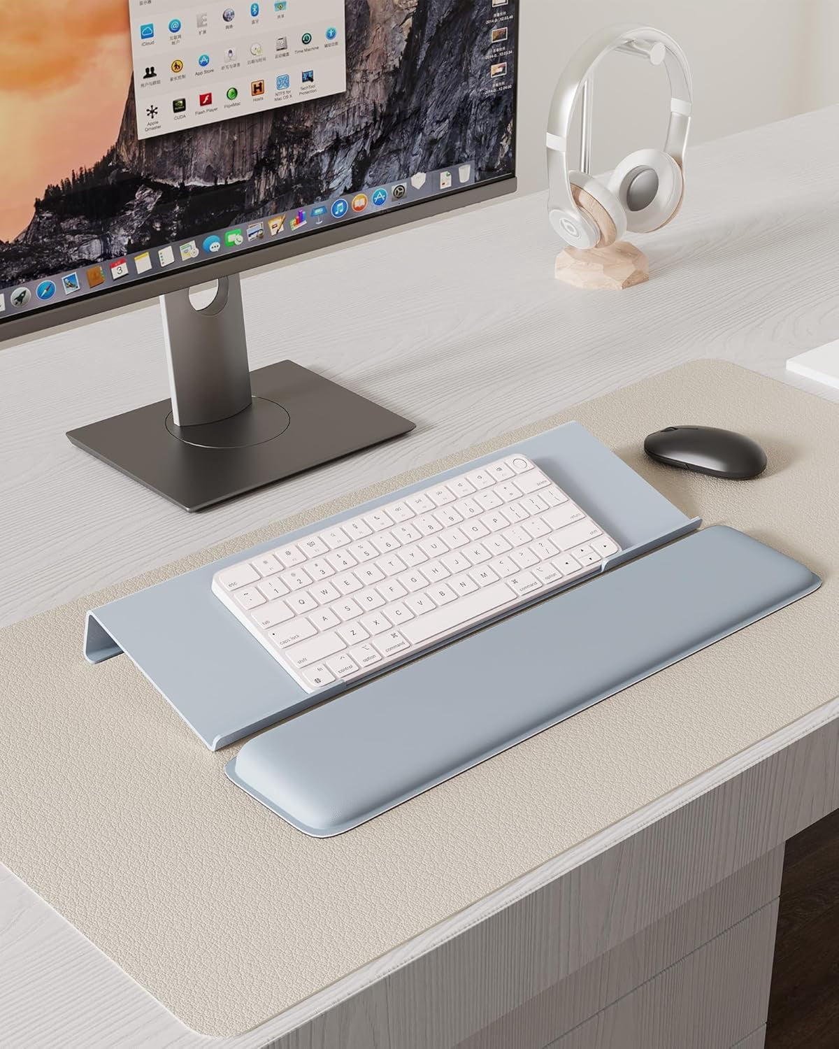 Computer Keyboard Wrist Rest Stand for Desktop, Keyboard Holder for Easy Typing with Wrist Pad for Office Desk, Home, School (Gray)