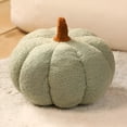thumbnail image 2 of Halloween Plush Pumpkin Pillow, Soft Stuffed Ornament for Fall & Thanksgiving Decor, 11″, Light Green, 2 of 6