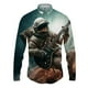 thumbnail image 4 of Camisetas con estampado 3D de astronauta espacial para hombre, camisetas casuales de manga larga con botones, ropa de calle, blusa de gran tamaño para hombre, 4 of 5