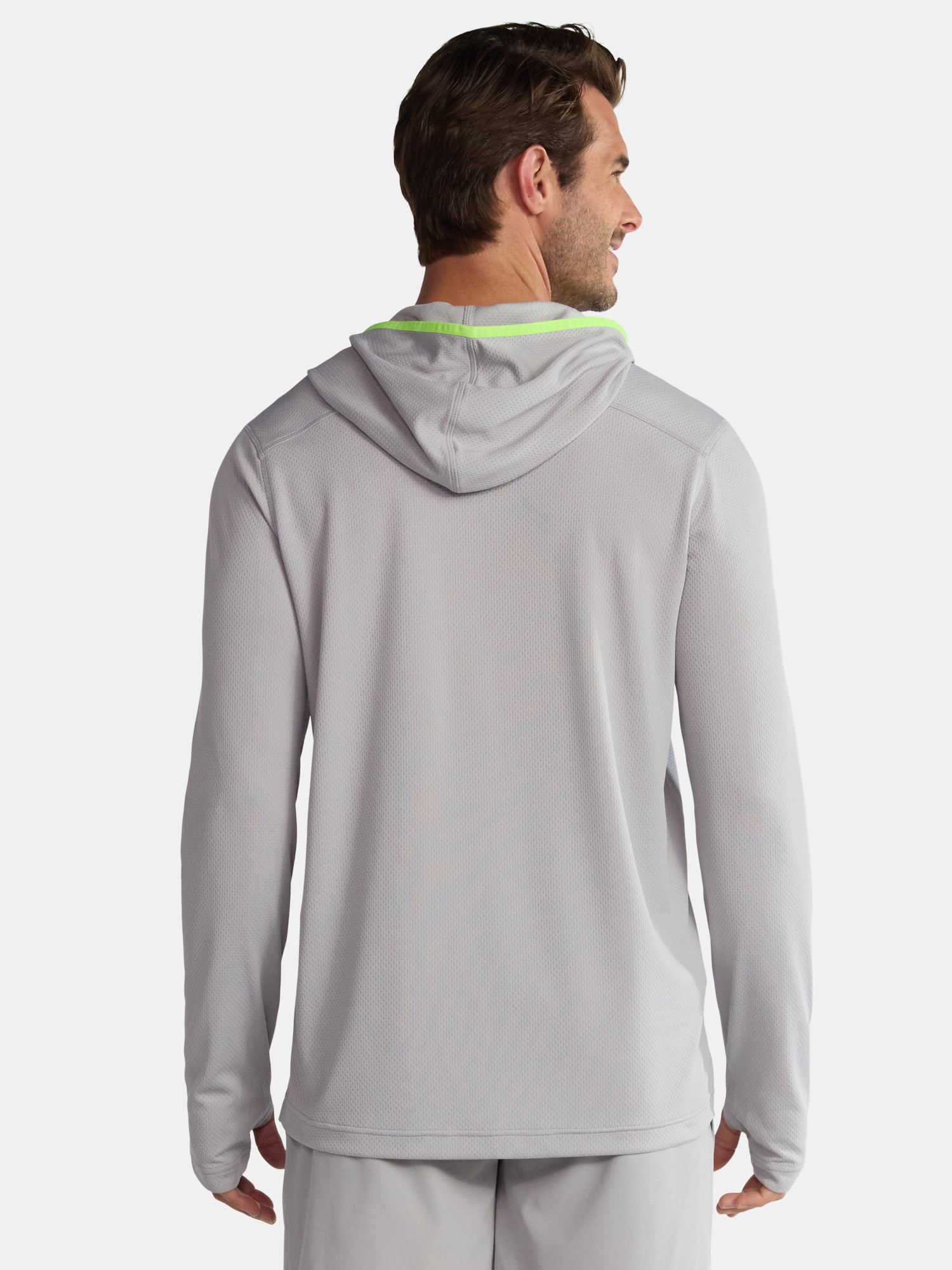 Athletic Works Men's & Big Men's Active Mesh Long Sleeve Hoodie, Sizes S-3XL