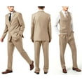 thumbnail image 4 of Wehilion Mens Suits Set Slim Fit Men 3 Piece Dress Suit Prom Blazer Wedding Formal Jacket & Vest & Pants Beige XL, 4 of 7