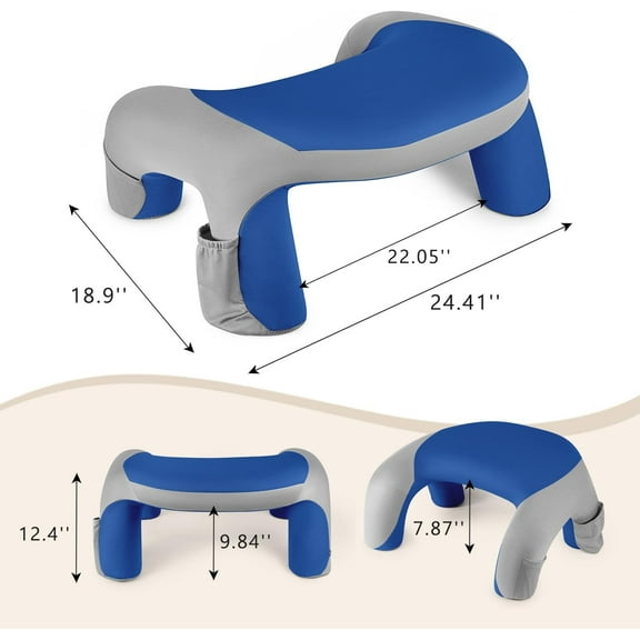 Reading Pillow, Gaming Pillow for Lap, Bed Desk for Laptop and Writing, Memory Foam Lap Desk for Reading, Working, Playing Steam Deck Switch or Sitting in Bed, Floor Sofa- Blue