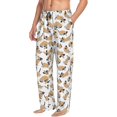 thumbnail image 2 of Uemuo Dachshund Dog Puppy Pattern Men's Wide Leg Palazzo Lounge Pants with Pockets Light Weight Loose Comfy Casual Pajama Pants-Small, 2 of 9