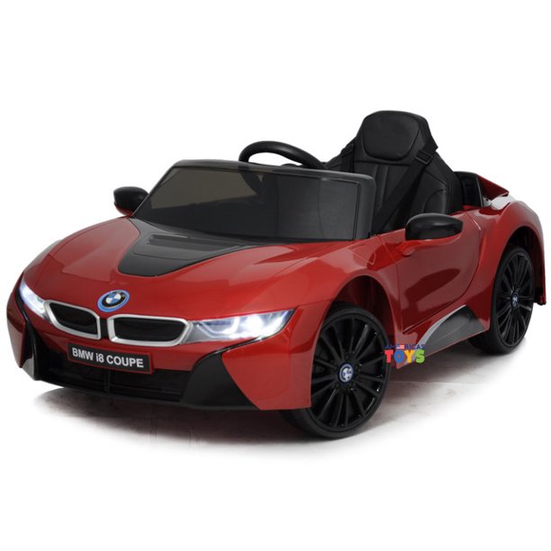 12V Power BMW i8 Ride on Electric Car for Kids with Remote Control, LED Lights, MP3, Leather ...