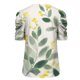 thumbnail image 4 of Casual Camisetas de Manga Corta para las Mujeres Imprimir Mangas Puff Cuello en V Camiseta, Poliéster Verano, 4 of 5