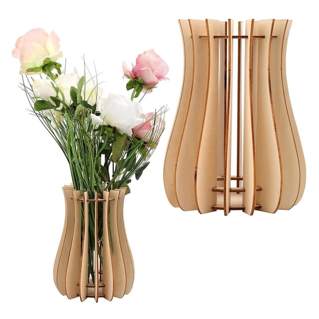 Florero, ramo, soporte de exhibición, rompecabezas de madera para el hogar, soporte para jarrón, decoración de oficina, flores transfronterizas