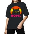 thumbnail image 2 of Retro Cat Nope Sunset Women's T-shirt, 2 of 3