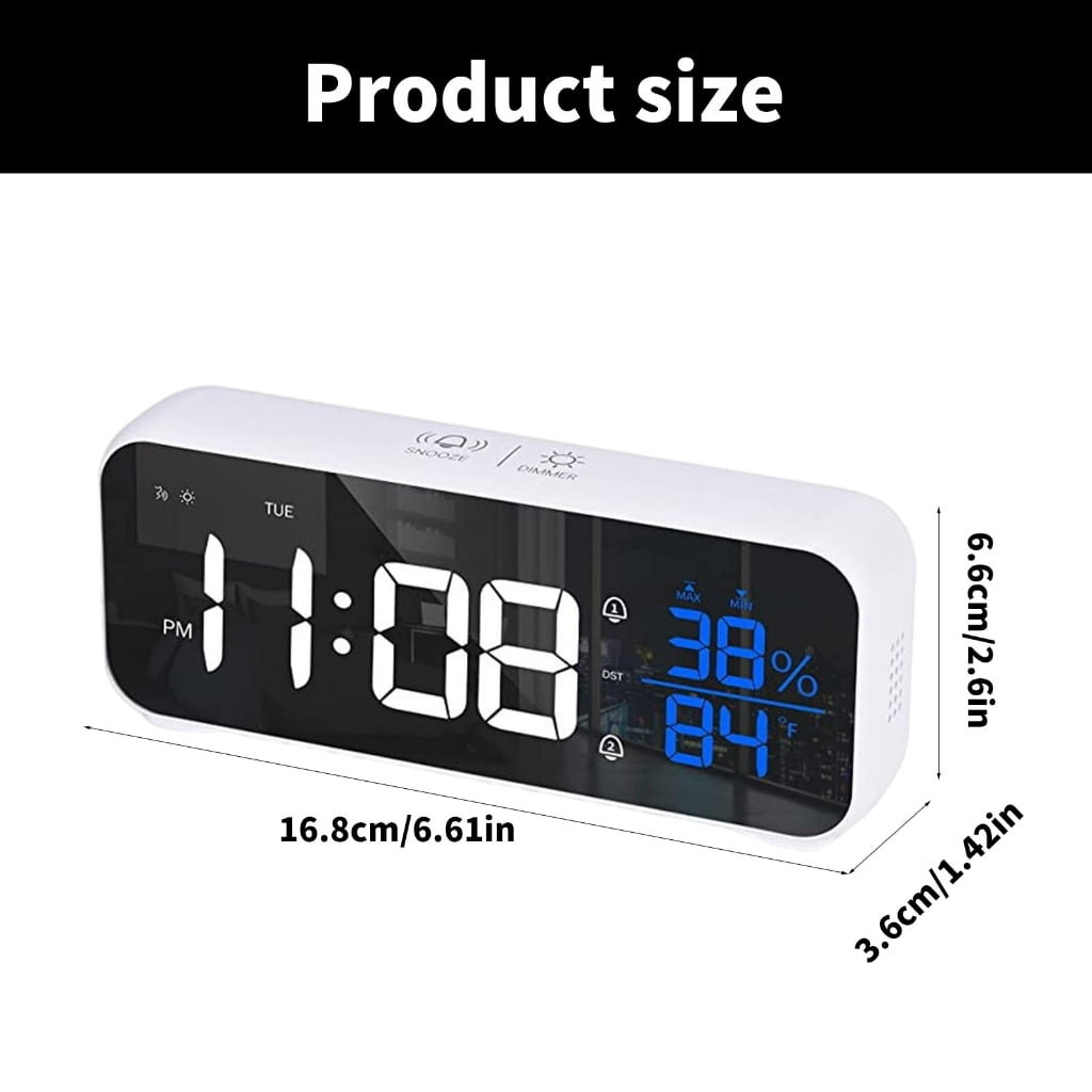 Voice Controlled Rechargeable LED Music Alarm Clock with Temperature Display