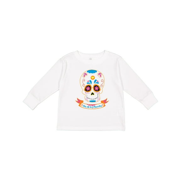 Inktastic Day Of The Dead Skull Boys or Girls Long Sleeve Toddler T-Shirt