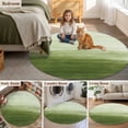thumbnail image 6 of Abstract Ocean Round Living Room Rugs 7 ft, Green Gradient Oil Painting Texture Washable Area Rug with Non-Slip Sturdy Edge Binding Round Carpet for Kitchen Office Bedroom, 6 of 9