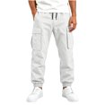 thumbnail image 3 of Falkdiz Cargo Pants for Boys Sport Pantalones Pockets Joggers Winter Trendy Drawstring Elastic Waist Boys Trousers, White, Size: 12-13Years, 3 of 8