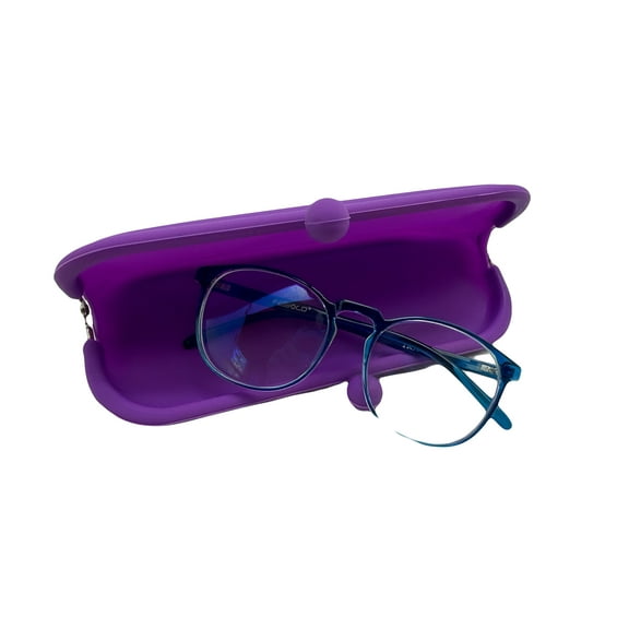 Silicone Eyeglass Case - Soft Touch Multi-Use Flexible Silicon Utility Case (Violet)