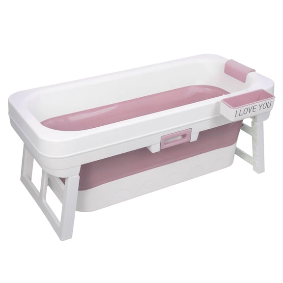 WETLA 51 Inch Foldable Bathtub for Adults, Portable Large Collapsible Soaking Tub with Headrest & Anti-Slip Seat, Freestanding Hot & Ice Bath Tub for Spa, Travel, Home Use