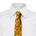 thumbnail image 3 of Necktie, Vitamin Orange Fruit Pattern, 3.7", Marigold and Green, by Ambesonne, 3 of 4