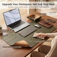 thumbnail image 4 of Promattoo 31.5" x 15.7" Waterproof Non-Slip PU Leather Desk Pad Protector with Storage Tray & Premium Gift Box, Desk Mat Blotter Writing Pad for Office, Home & Gaming,Olive Green, 4 of 10