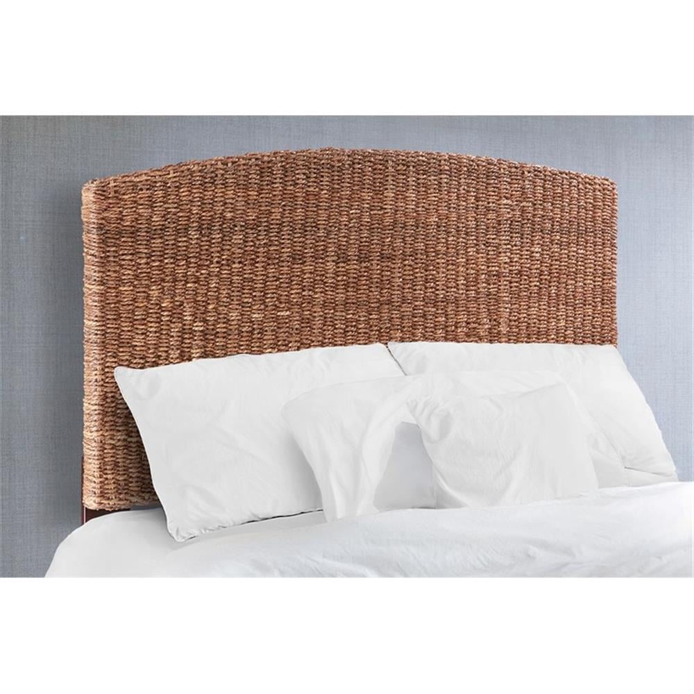 Belmont Home Estern 62.5" Banana Leaf Panel Queen Headboard in Honey/Dark Brown
