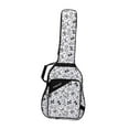 thumbnail image 3 of Bolsa para guitarra, Estuche de transporte para guitarra acústica con correas acolchadas ajustables para los hombros, con bolsillos frontales, caja de negro, 3 of 10