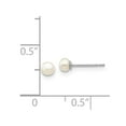thumbnail image 5 of Auriga Fine Jewelry 14K White Gold 3-4mm White Button Pearl Stud Earrings for Women, 5 of 5